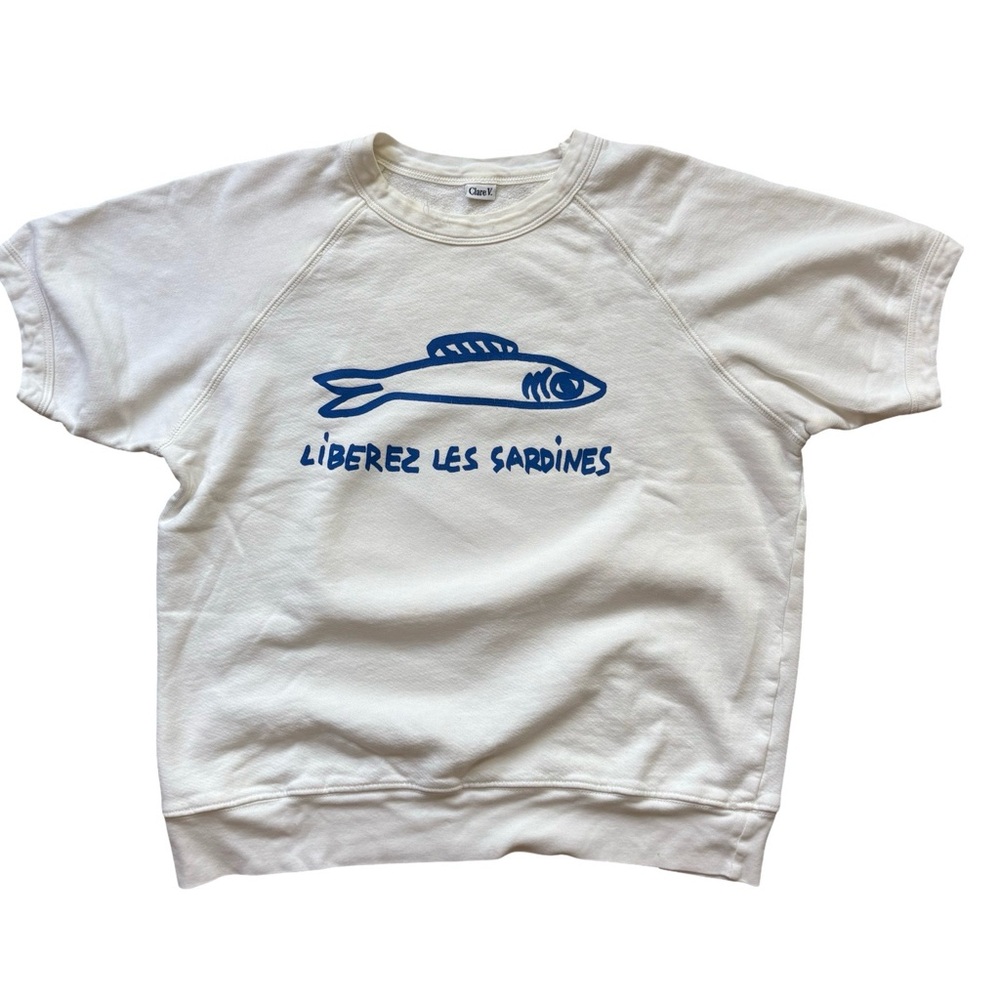 Clare V. White short sleeve Sweatshirt Liberez Les Sardines